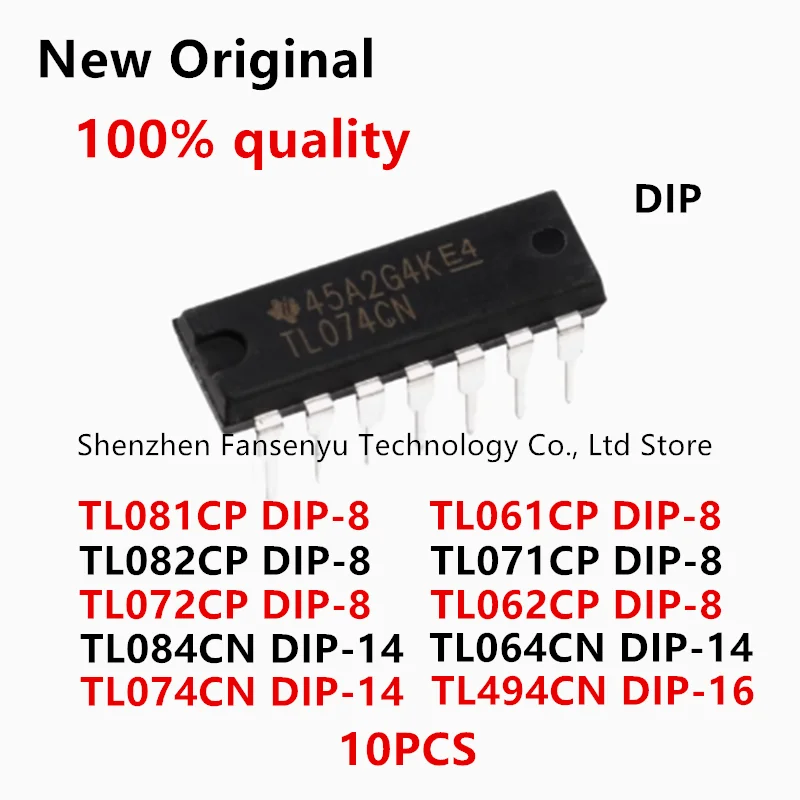 

10Pcs 100% New TL074CN TL064CN TL084CN DIP-14 TL062CP TL072CP TL082CP TL071CP TL061CP TL081CP DIP-8 TL494CN DIP-16 In Stock