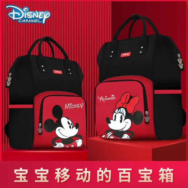 

Disney Minnie Mickey Mouse Backpack Anime Large Capacity Travel Mommy Bag Women's Backpack Cartoon Kids Bag Schoolbag Gift