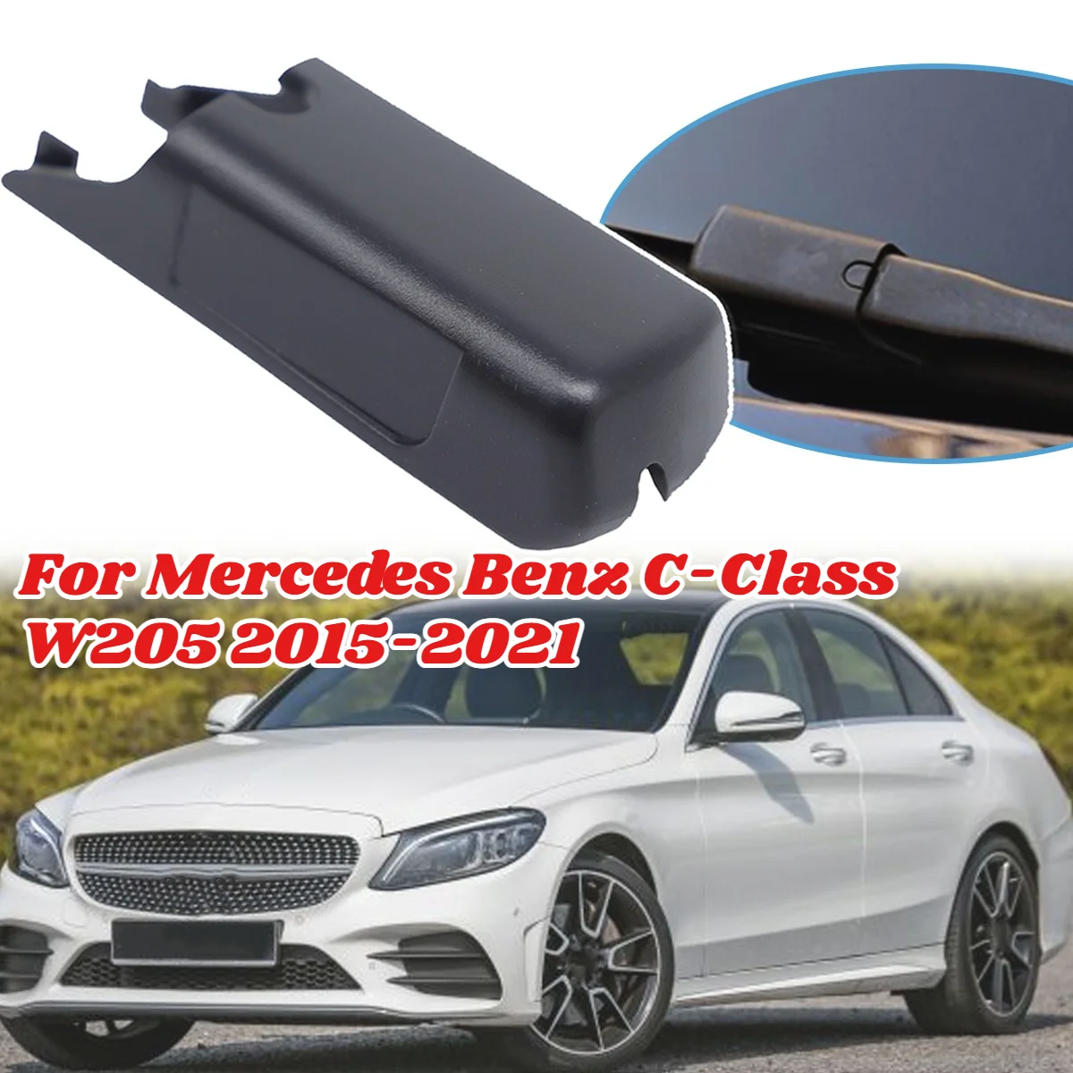 For Mercedes Benz C-Class W205 2015 2016 2017-2021 Car Front Window Windscreen Wipers Arm Cover Cap Rocker Clip Nut Spare Parts