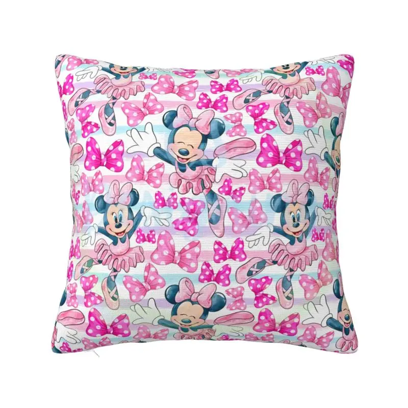 Custom Minnie Mickey Mouse Throw Pillowcase Luxury Cushion Cover Soft Pillowcase