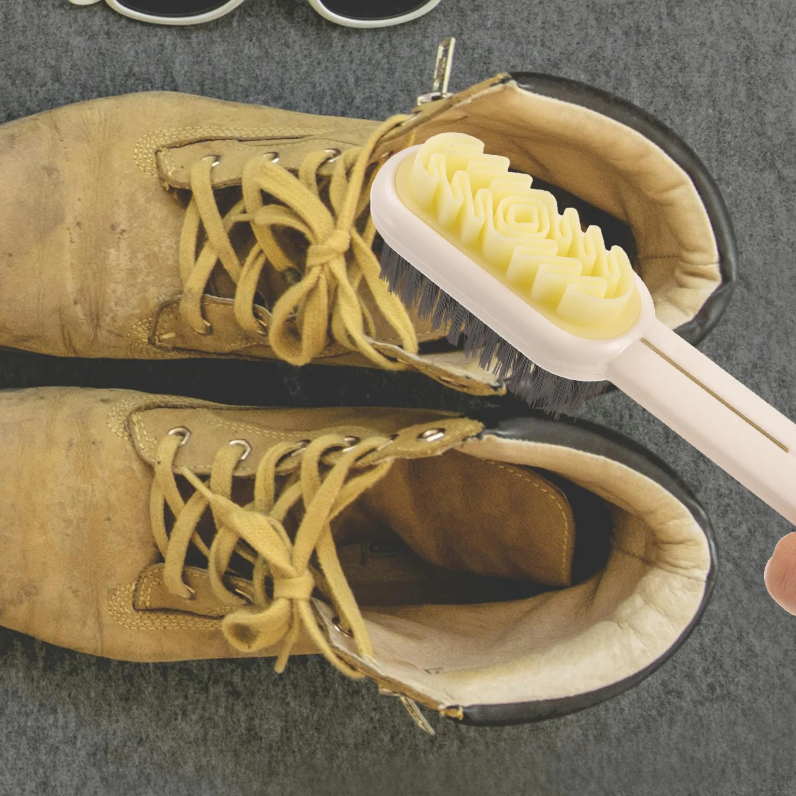 

Premium Soft Rubber Shoe Brush Dual Side Cleaning Surface Sturdy Handle for Easy Polishing Ideal Scrub Brush for Shoes Boots and