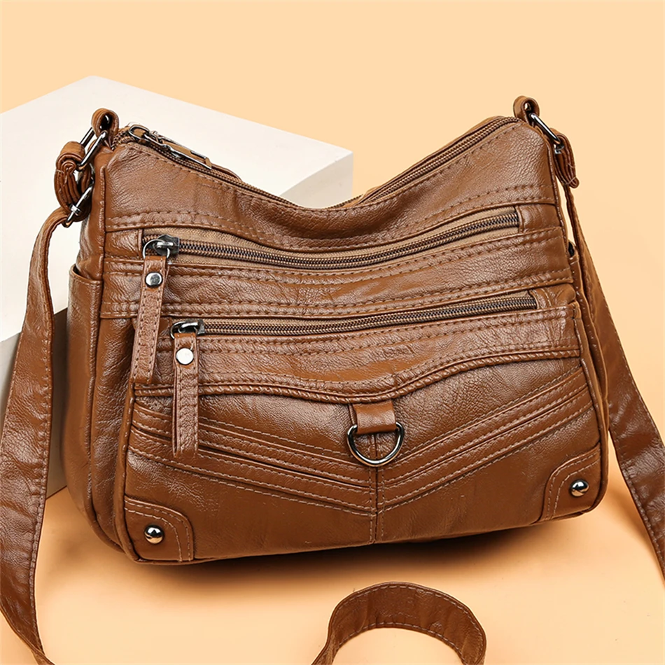 Soft Pu Leather Purses and Handbags 2024 High Quality Women\'s Messenger Bag Luxury Designer Ladies Crossbody Shoulder Bags Sac