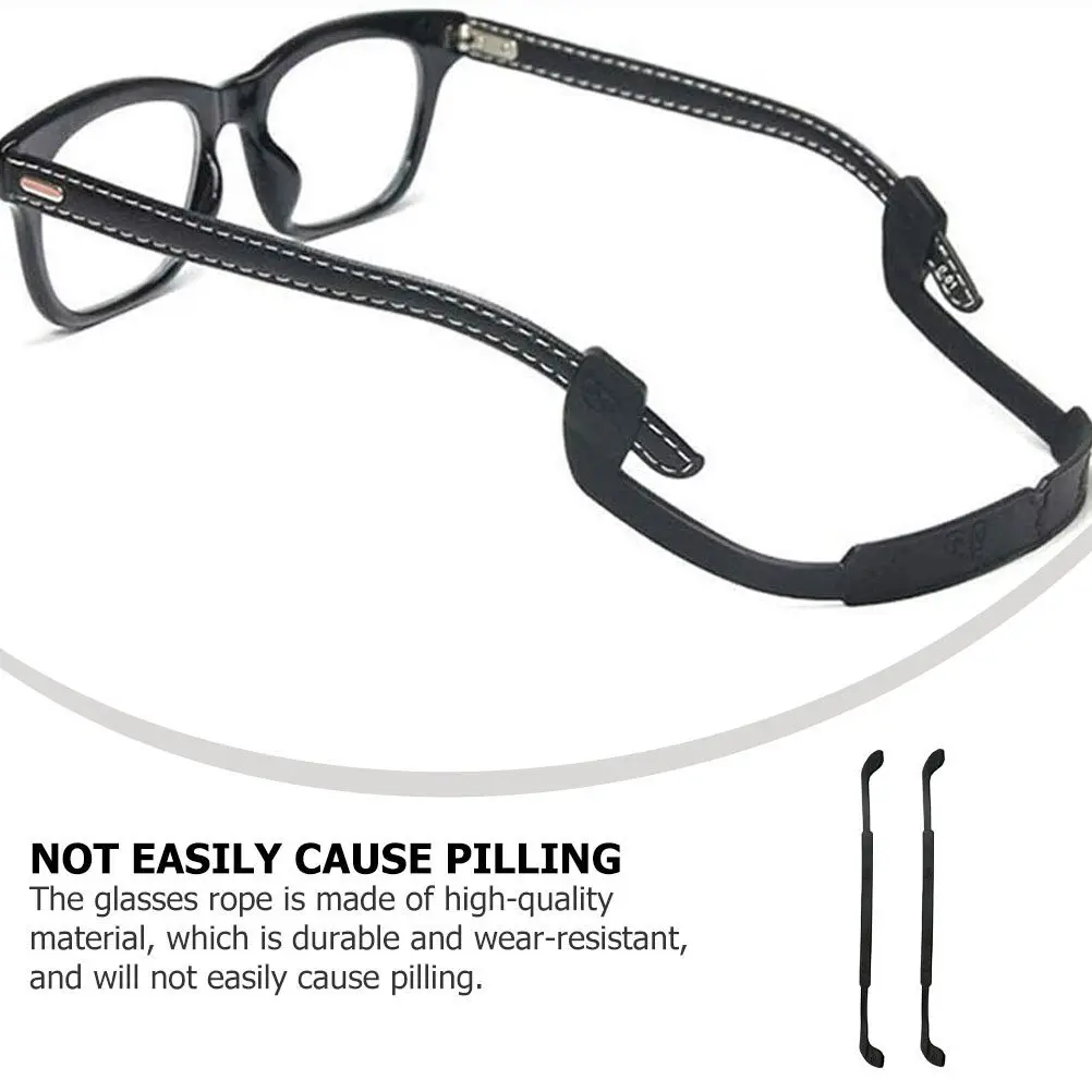 2Pcs Premium Silicone Eyeglasses Straps Anti-Slip Adjustable Elastic Glasses Ropes for Men Women Stable Nose Grip