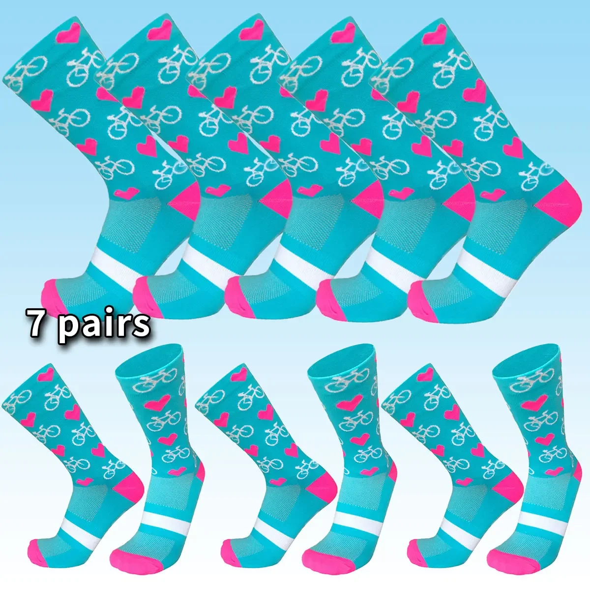 

7 pairs of socks, men's basketball, bicycle, men's socks, funny socks