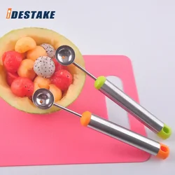 Melon Watermelon Ball Scoop Fruit Spoon Ice Cream Sorbet Stainless Steel Cooking Tool Fruit Plate Tool Kitchen Accessories