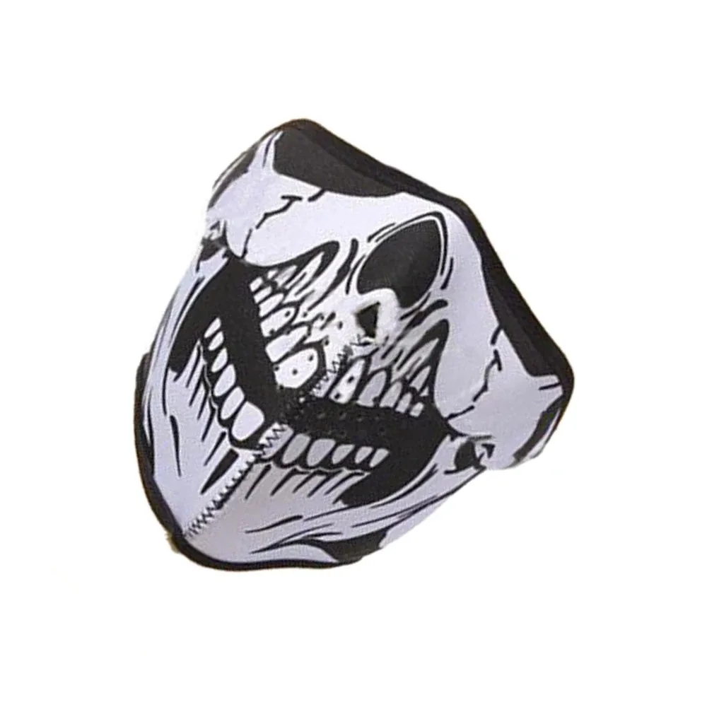 Funny Skull Half Face Mask Skeleton Neck Warmer Motorcycle Helmet Ski Sport Biker Cycling Neoprene for Halloween