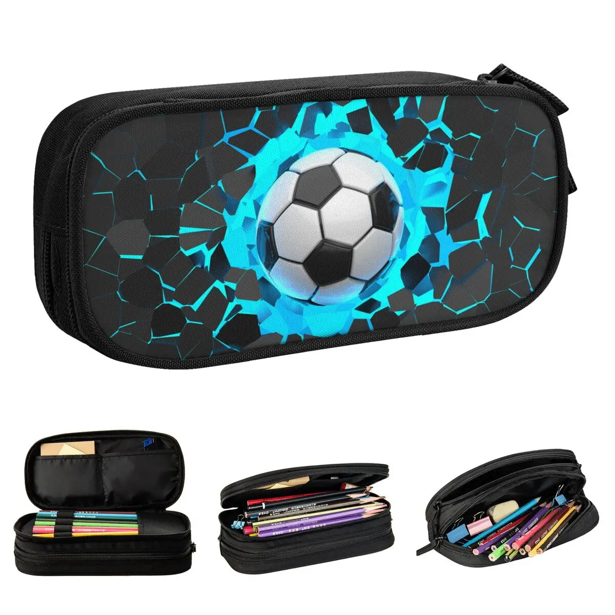 Soccer Football Balls Pencil Cases Classic Sports Pen Holder Bag Girls Boys Big Capacity Students School Cosmetic Pencilcases