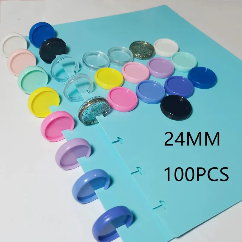 100PCS24MM solid plastic mushroom hole binding ring buckle, loose-leaf notebook storage CD, mushroom hole binding disc.