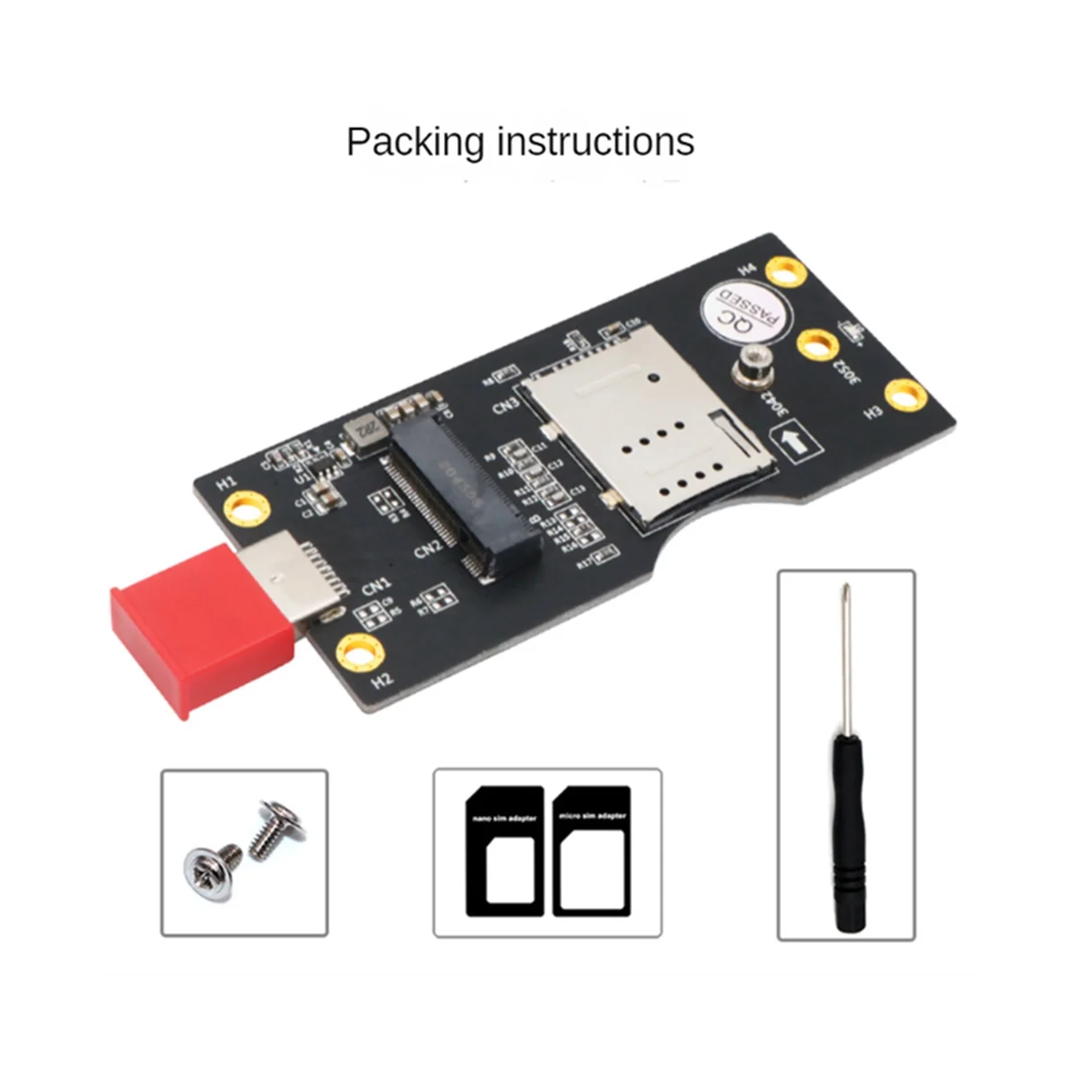 NGFF M.2 Key B To USB 3.0 Adapter Expansion Card with Card Slot for WWAN/LTE 3G/4G/5G Module Support 3042/3052 M.2 SSD