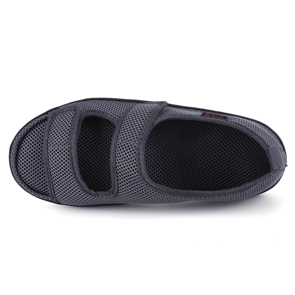 صنادل لمرضى السكري، أحذية مشي مريحة قابلة للتنفس، خطاف وحلقة قابلة للتعديل لكبار السن، أقدام حساسة للتورم