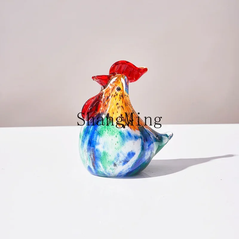 

CL Modern Simple Glazed Crystal Chicken Ornament High-end Handmade Glazed Crafts Gifts Home Living Room