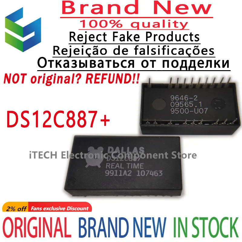 

5pcs/lot Original DS12C887+ DS12C887 Clock circuit/clock/timer DIP-18 Import the clock chip 100% New and Genuine