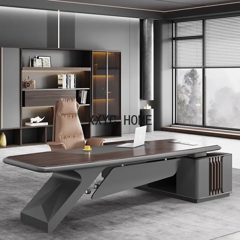 

Компьютерный офисный стол, деревянные ящики, современные опоры, L-образная консоль, стол, мебель для руководителей Biurka Komputerowe