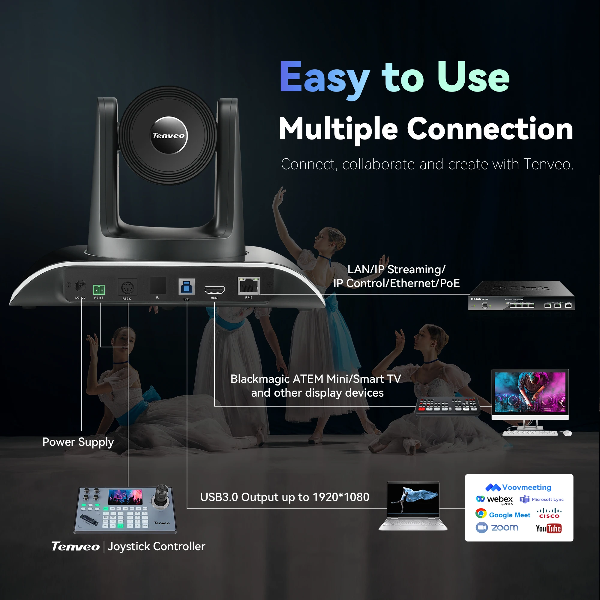 

VHD20H 20X NDI IP PTZ-камера для конференций с автоматическим отслеживанием, USB/HDMI