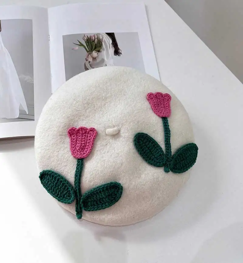 boina-de-tulipas-de-croche-a-mao-outono-e-inverno-boina-classica-fofa-chapeu-de-pintor-para-mulheres-boina-자
