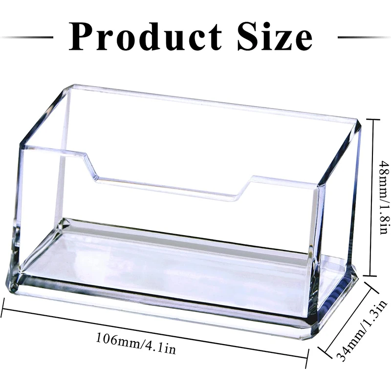 1/3Pcs Acrylic Business Card Holder for Desk Clear Plastic Business Cards Display Holders Stand Fits 30-50 Business Cards