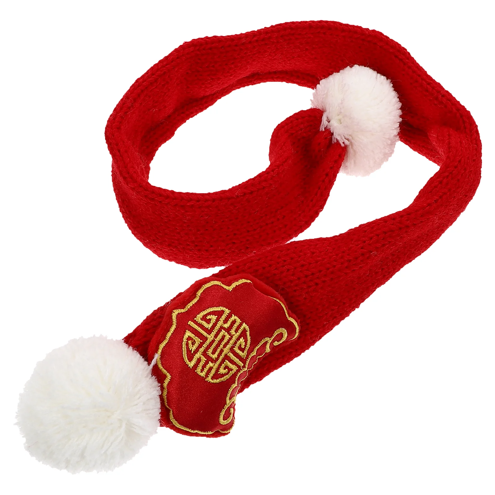 

Chinese Style Pet Scarf Puppy Neck Ornament Festival Cotton Kitten Scarf (Red) Pet New Year Scarf Cotton Pet Scarf