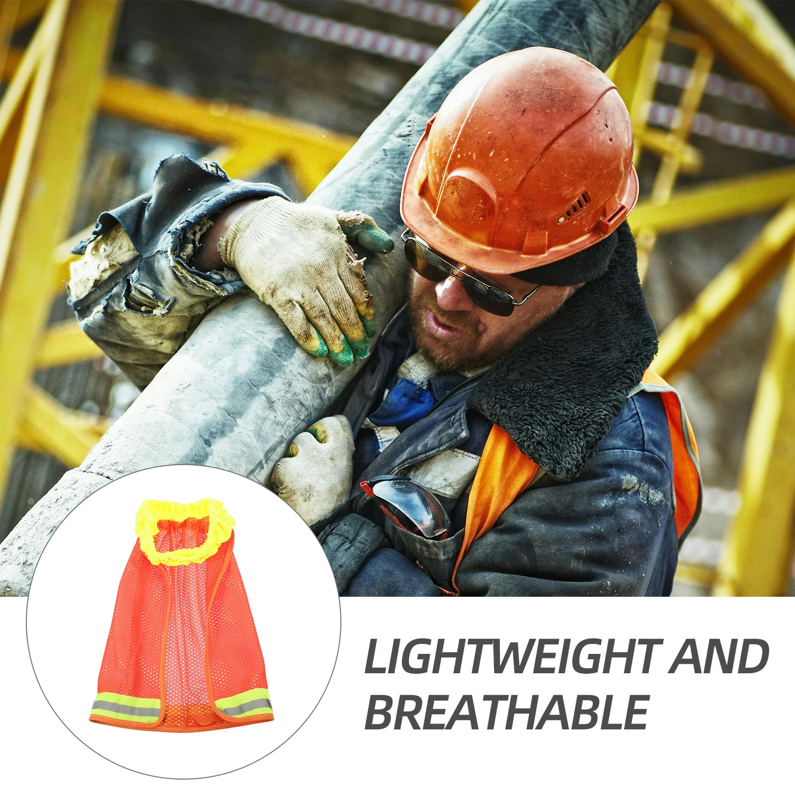 ハードハットネックシェード 日焼け防止メッシュカーテン 建設安全用 紫外線耐性 通気性デザイン 伸縮性フィット フルブリム