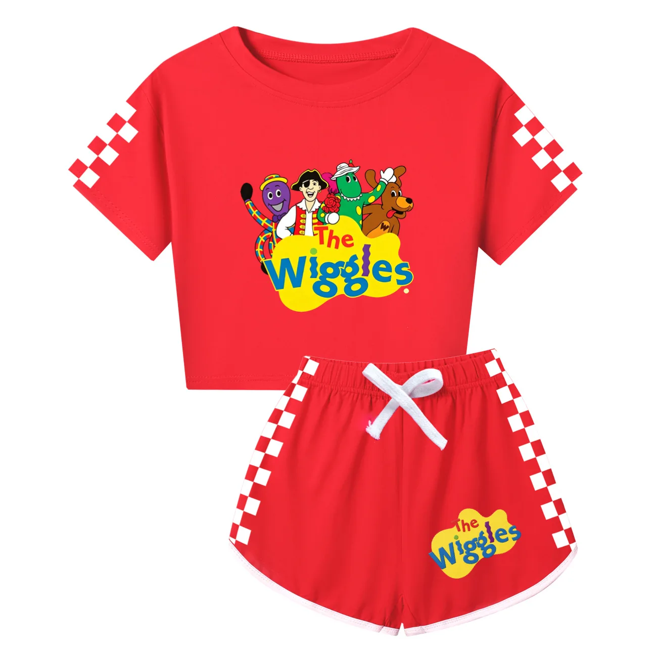 The Wiggles Pyjamas Kids Summer Fall Pajama Sets Baby Girls Short Sleeve Tops Shorts 2pcs Sets Children Loose Casual Sleepwear
