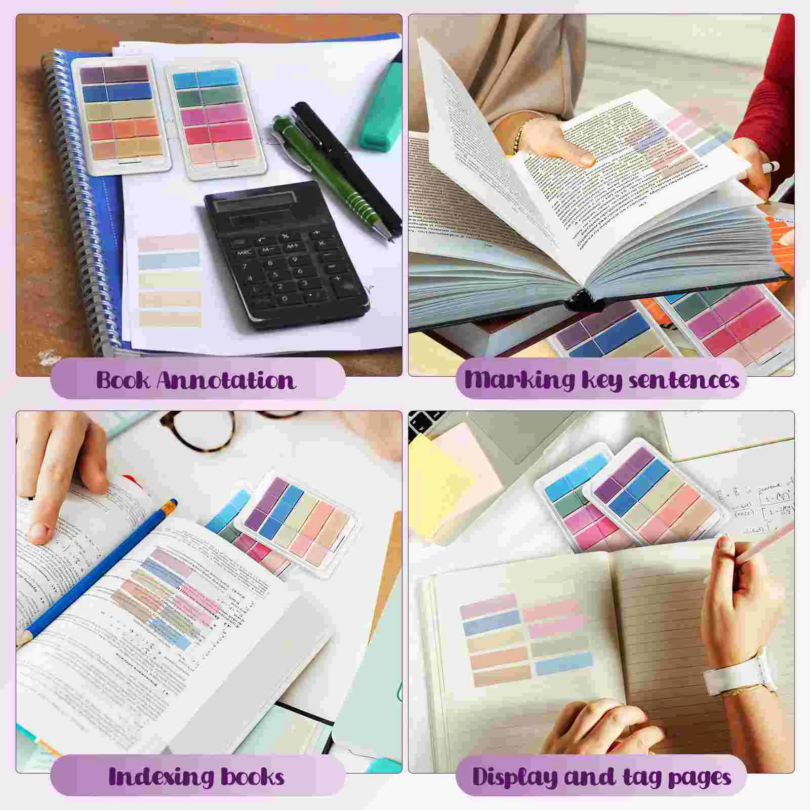 2 Boxes Highlight Strips Tabs Book Binder Office Supplies Label Stickers Page Annotation