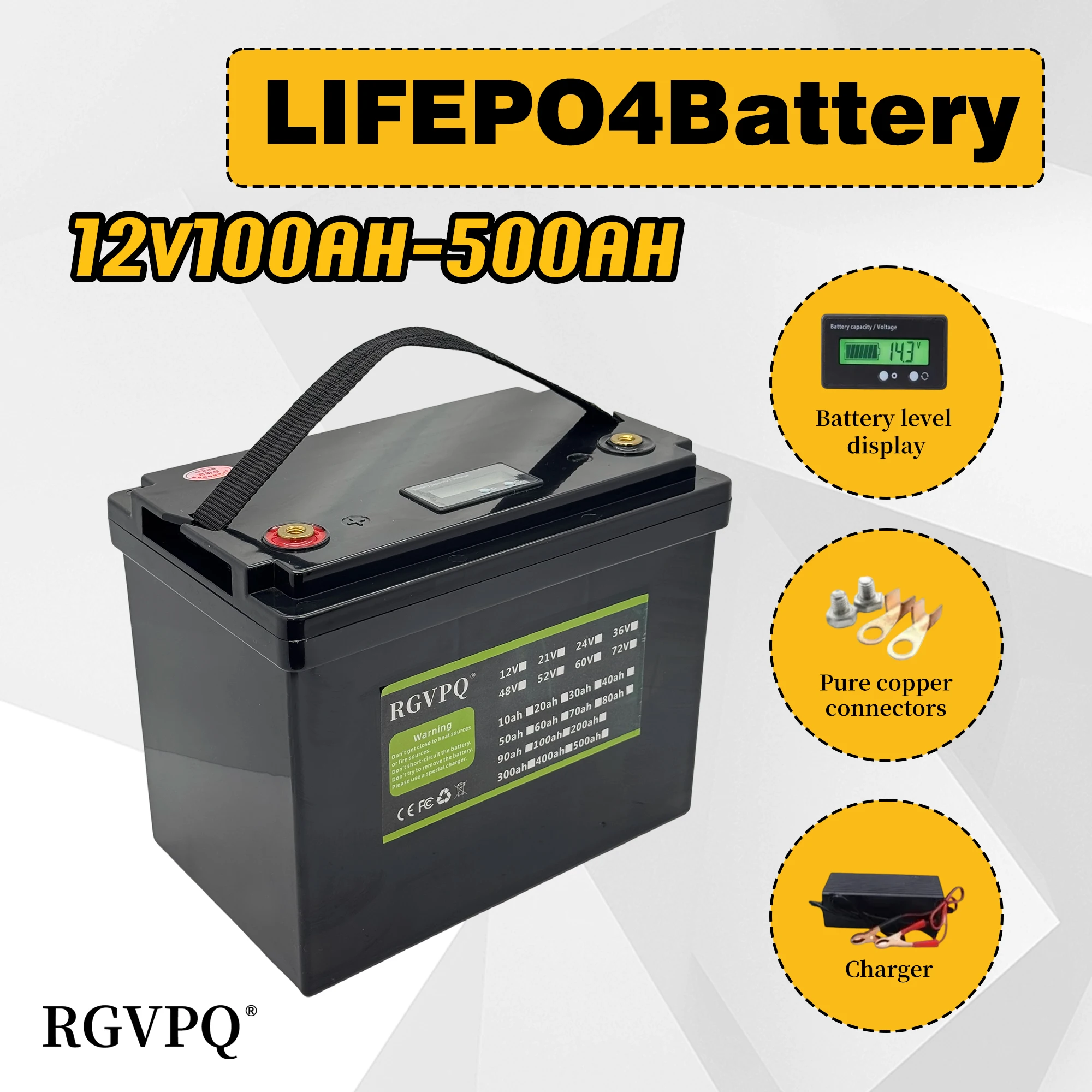 

Быстрая транспортировка воздуха, отправка в течение 24 часов, 12V200AH-500AH, LiFePO4, встроенная литий-железо-фосфатная батарея BMS, срок службы 6000 циклов