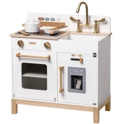Robotime-juego de cocina de madera para niños pequeños, dispensador de cubitos de hielo con sonido de luces reales, regalo para mayores de 3 años, azul y blanco