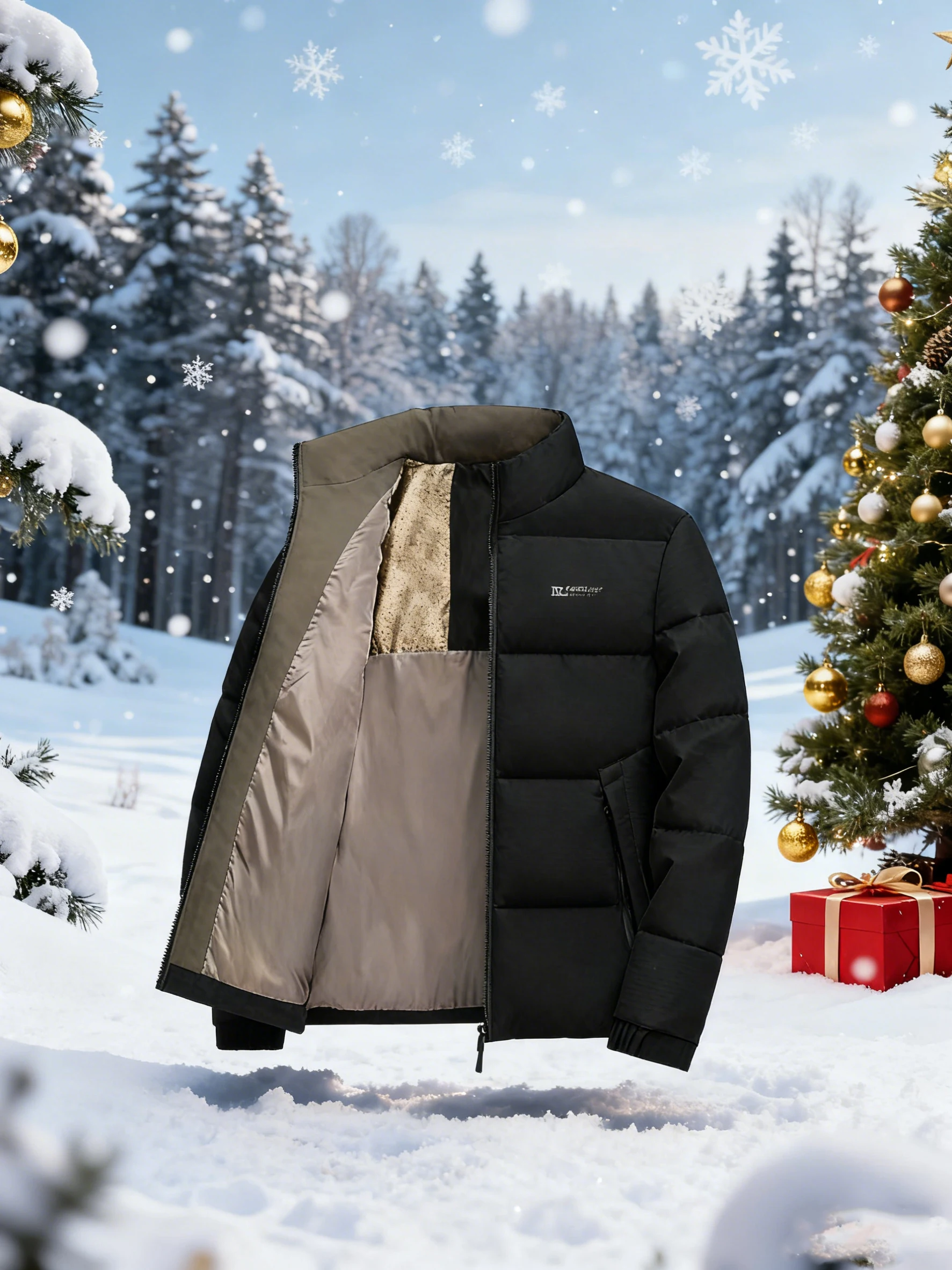 

Новая мужская однотонная куртка на молнии с небольшим воротником, повседневная уличная осенне-зимняя одежда