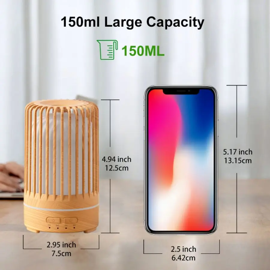

150 мл USB источник питания с ручным управлением, ультразвуковой тихий увлажнитель воздуха, регулируемая цветная подсветка, эфирное масло, аромадиффузор