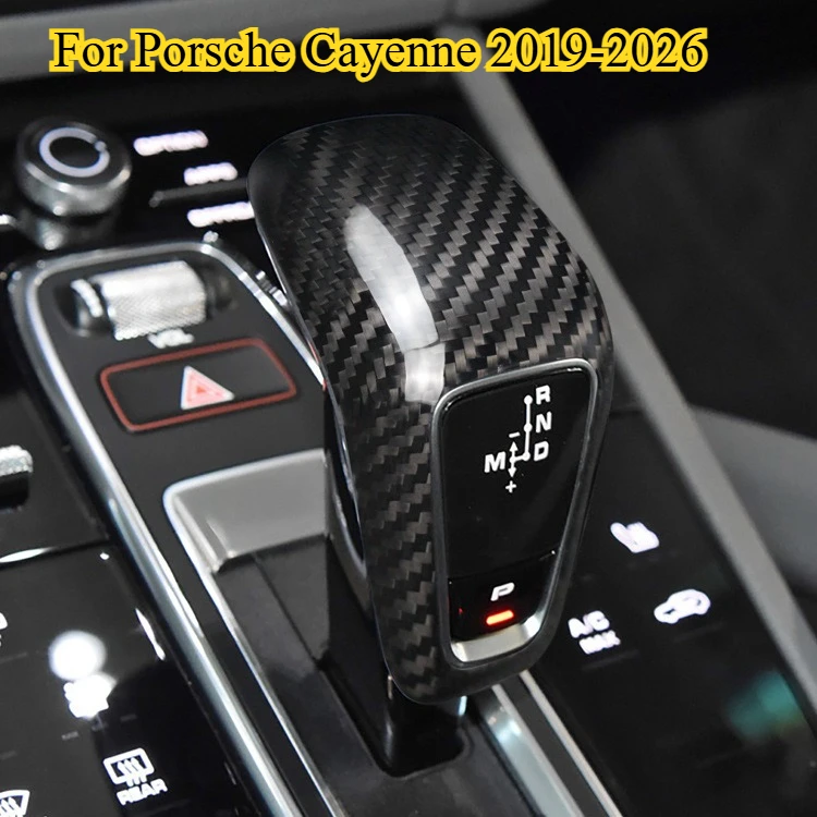 

Для Porsche Cayenne 2019-2026: Чехол на ручку КПП из настоящего карбона, высококачественная накладка на рычаг переключения передач, стильные автомобильные аксессуары для интерьера