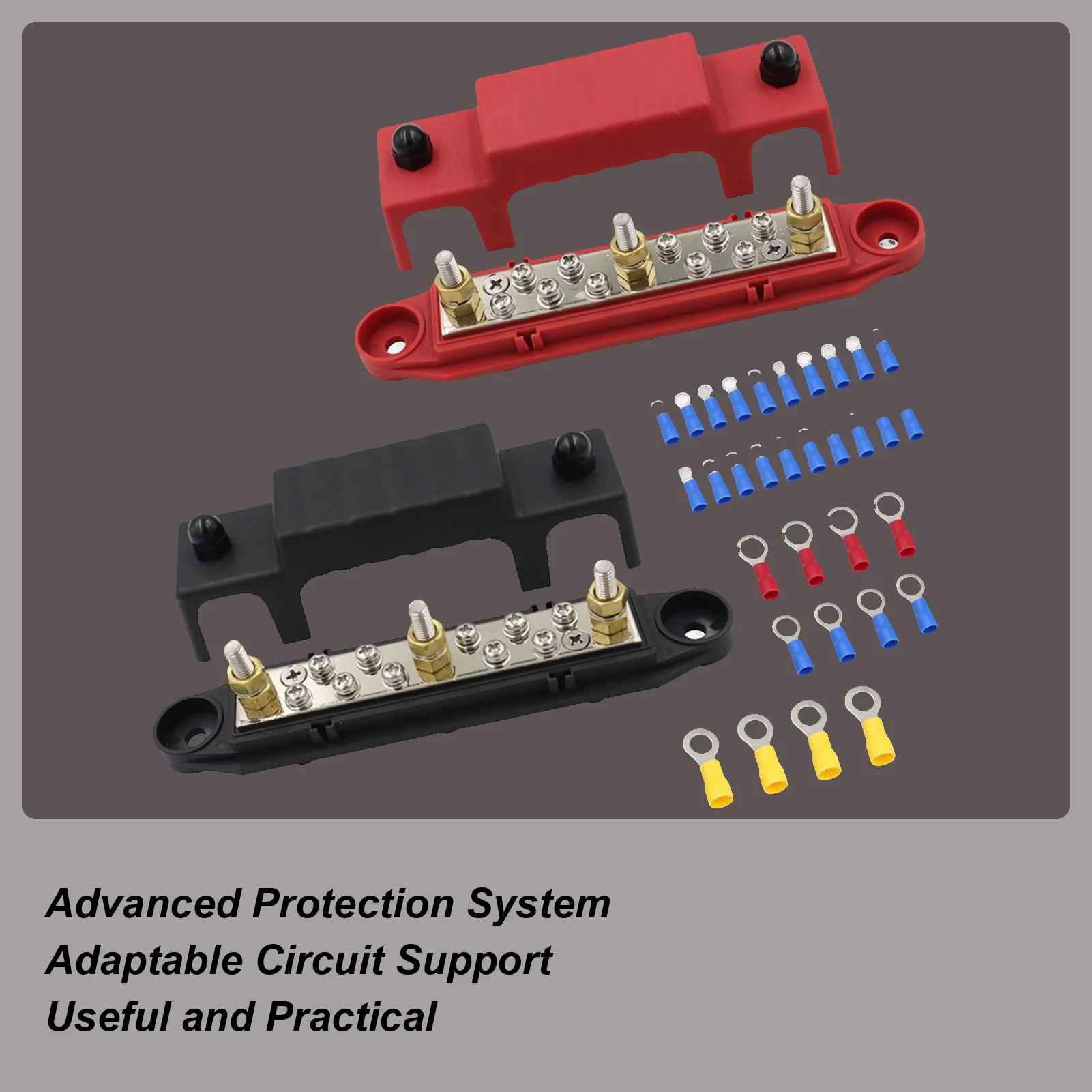 

Power Distribution Block Bus Bar 48V DC 150A Battery Busbar Terminal Block Set Stable Current Heavy Duty Electrical Supplies For