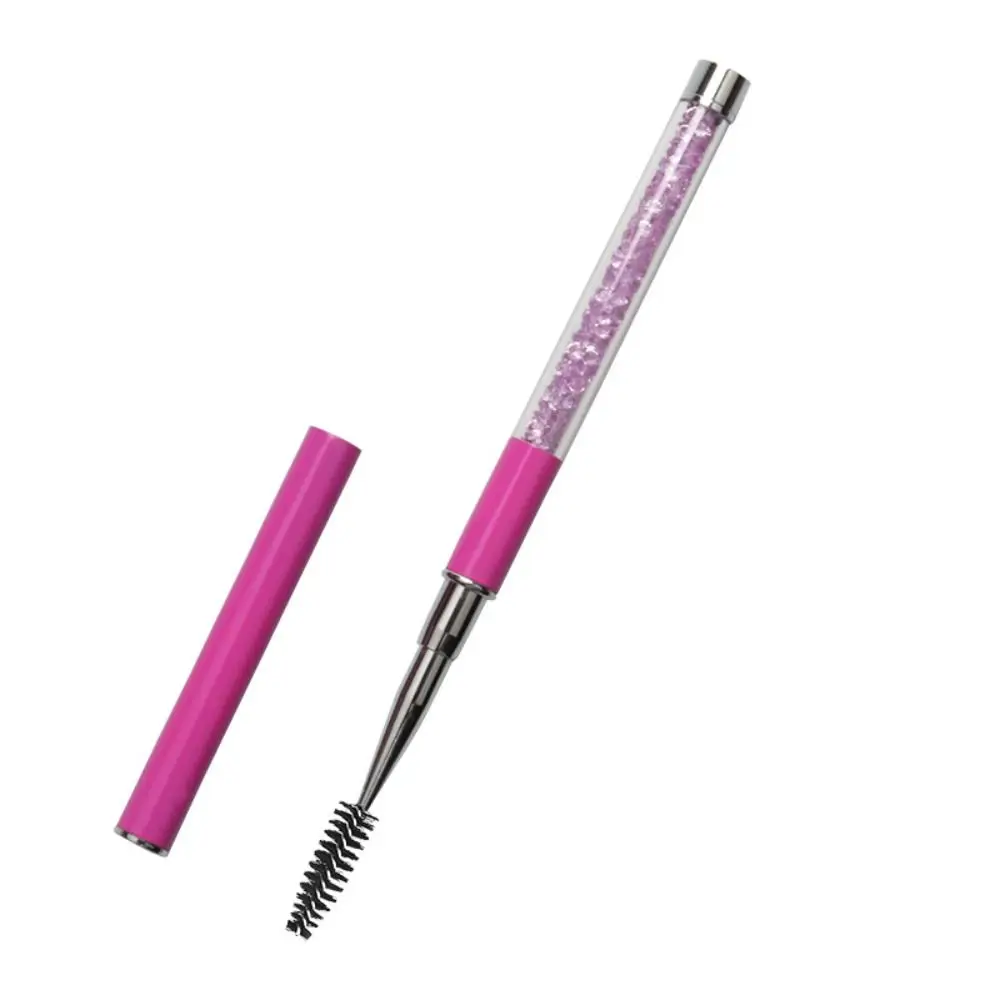 Adjustable Radian Grafting Mascara Brush Round Comb Teeth Clear Tube Eyelash Brush Multicolor with Cap Glitter Mascara Wand