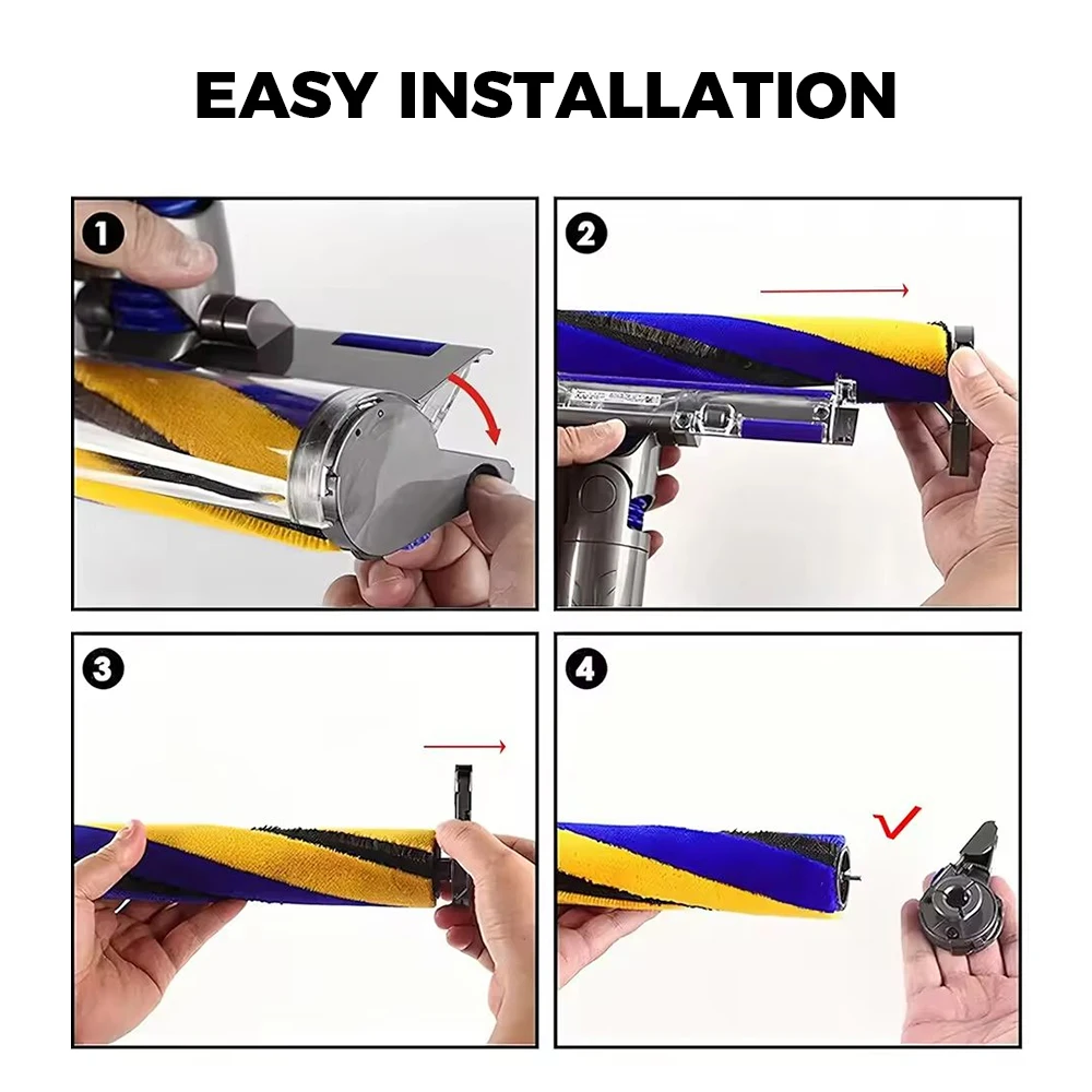 استبدال فرشاة الأسطوانة الناعمة لدايسون V8 سليم/V10 سليم/V12 كشف سليم/V15 كشف سليم مكنسة كهربائية المتداول أجزاء الفرشاة