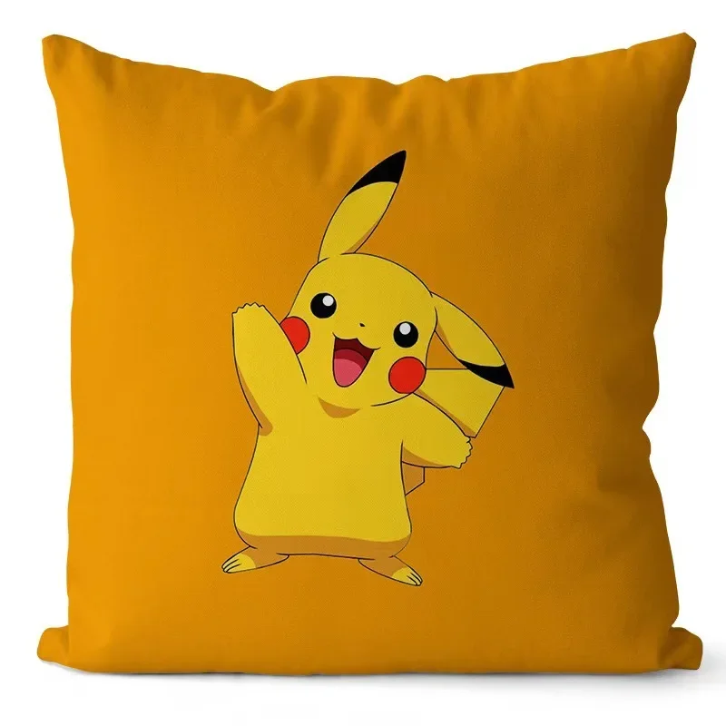 Pokemon Anime Cushion Cover 45x45cm Pikachu Decor Sofa Pillow Cover Charmander Psyduck Anime Figure Plush Cartoon Pillowcase