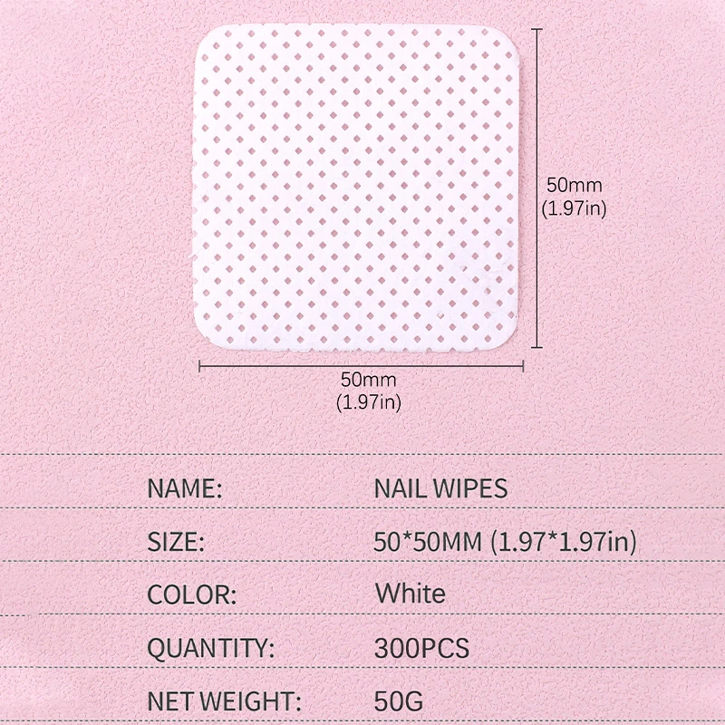 300Pcs Disposable Lint Free Nail Wipes Non-woven Nail Remover Pads Soft Absorbent Cotton Pads For Nail Polish Eyelash Glue Clean view 5