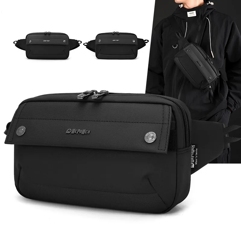 حقيبة ظهر كروس قابلة للطي من نسيج النايلون المقاوم للماء للرياضة واللياقة البدنية، حقيبة صدر محمولة لركوب الدراجات والسفر والتنقل #1