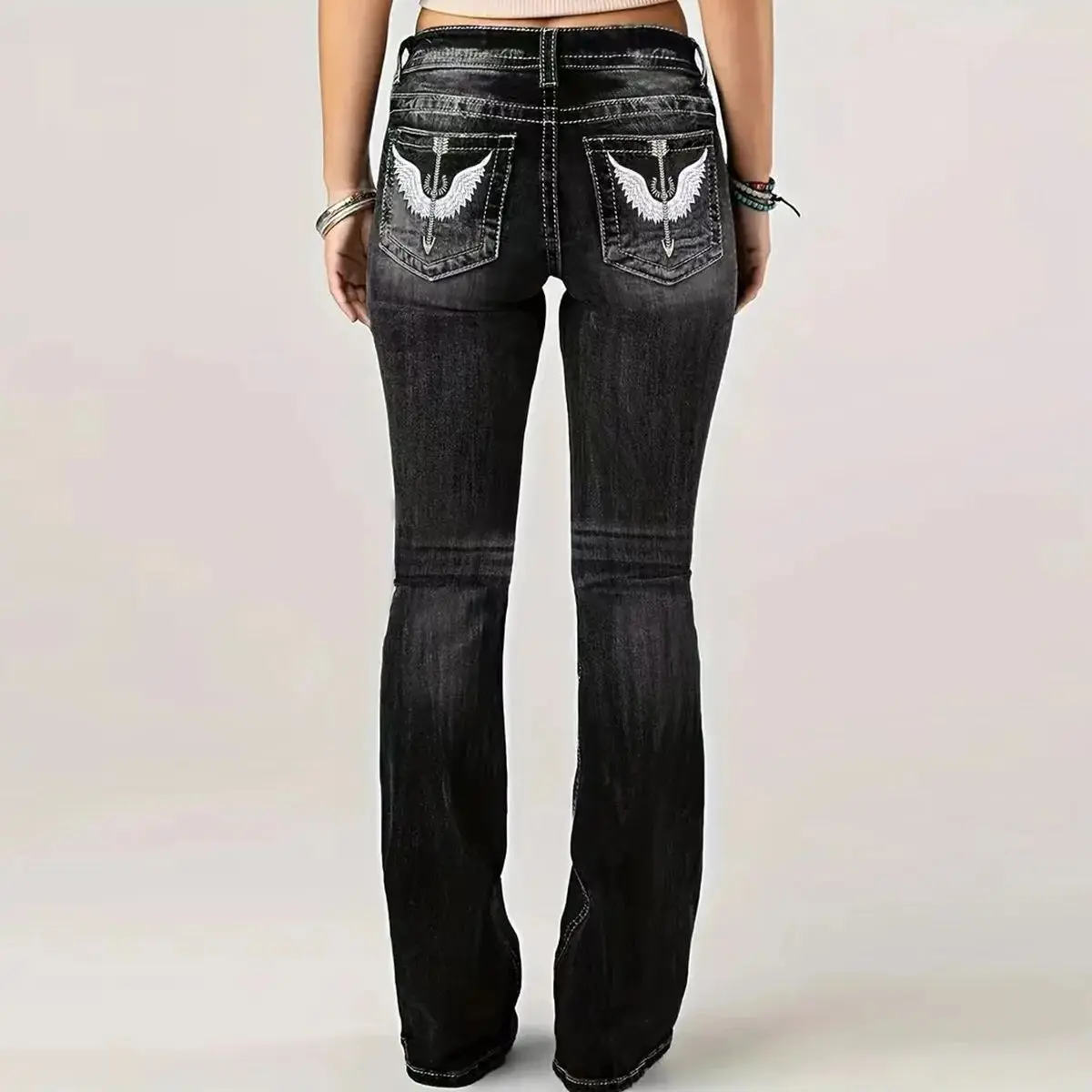 Celana Jeans Wanita High Waist Slim Fit Bermotif Kualitas Tinggi Ba Bag Koleksi Musim Gugur 2025 Denim Premium Wanita