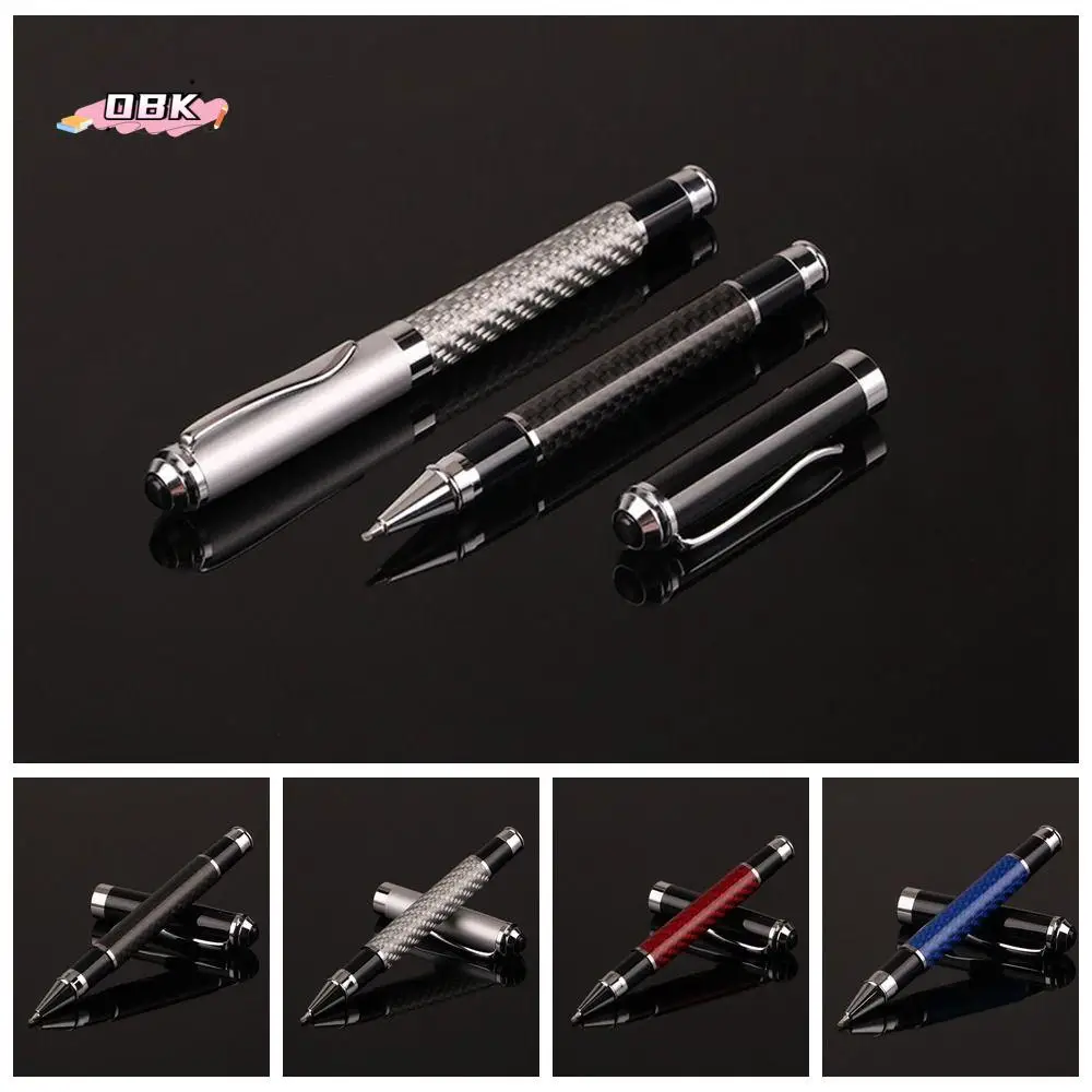 

Carbon Fiber Fiber Signature Pen Golden Smooth Metal Signature Pen Black Refill 0.5mm Premium Gel Pens Present