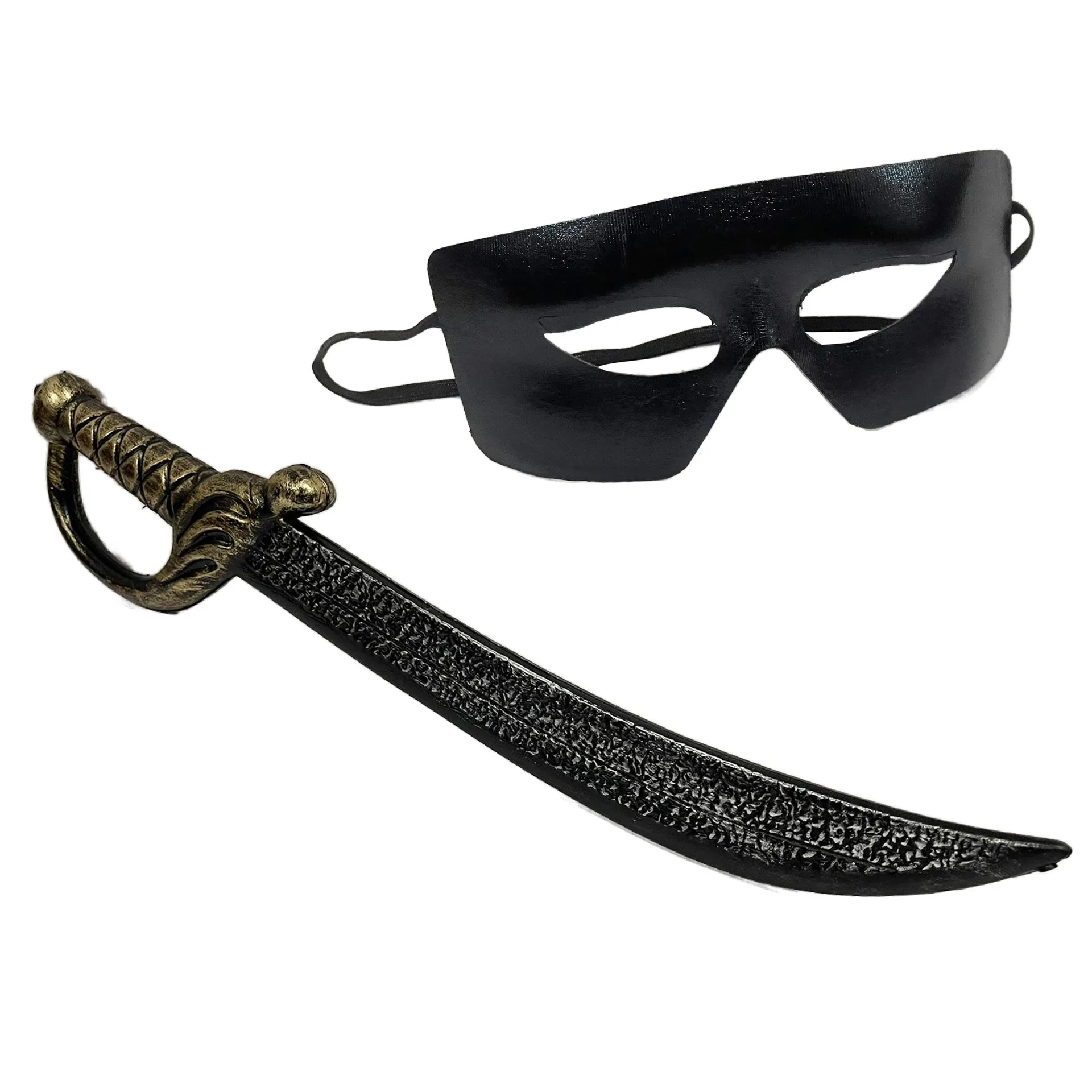 Zwart Samurai Zwaard Heren Zwart Half Gezichtsmasker Ooglapje Prestaties Aankleden Plastic Speelgoed Zwaard Partij Cosplay Props Kindercadeau