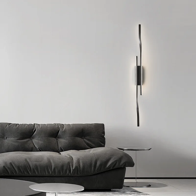 

Nordic Minimalist line wall lamp simple modern bedroom bedside lamp led long strip living room TV background wall aisle lamp