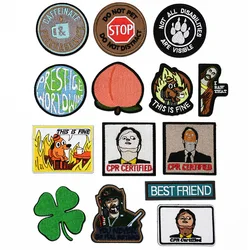 Cartoon Character Tactical Patch I Saw That CPR Certified This Is Fine Embroidered Patches Hook and Loop Badge Clothes Stickers