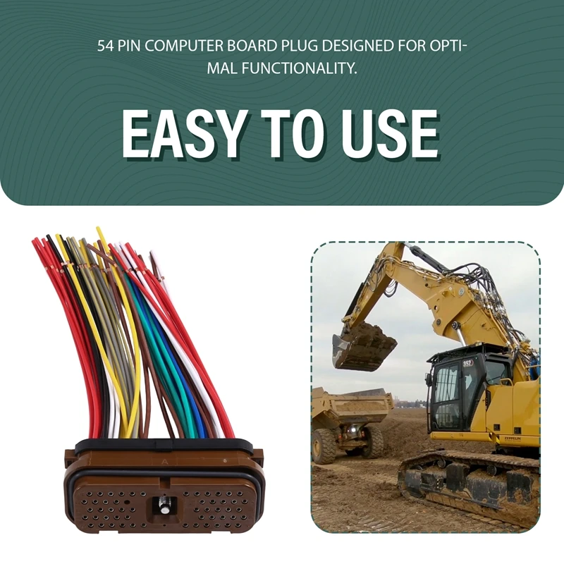 Super Sale 153-2620 for CAT E320D E329D E336D Excavator Computer Board Plug 54 Pin Controller Connector
