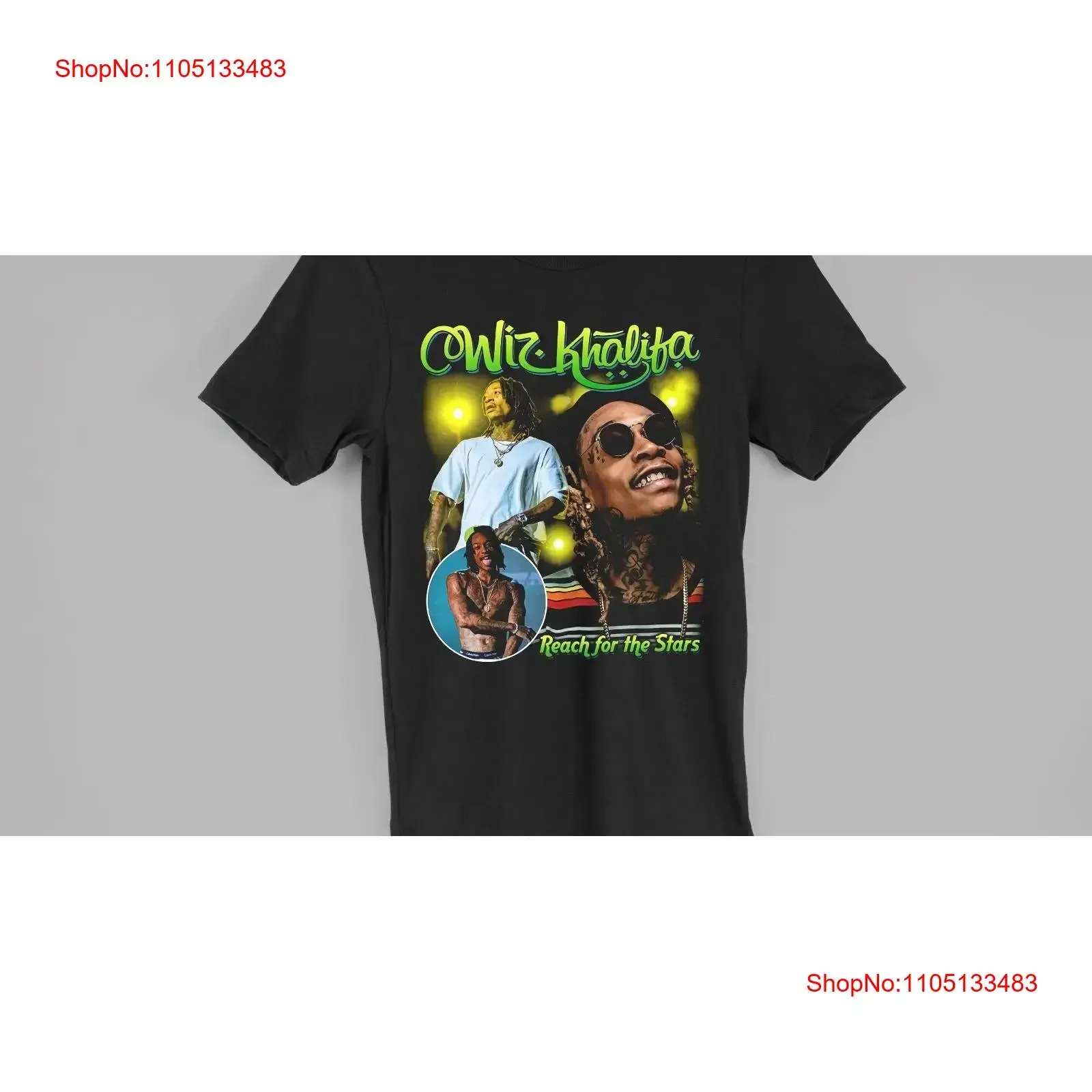 

WIZ KHALIFA RnB Hip Hop Reach For The Stars Black Men S 234XL T shirt vintage Washed Unisex Stylish designer clothes Stretched