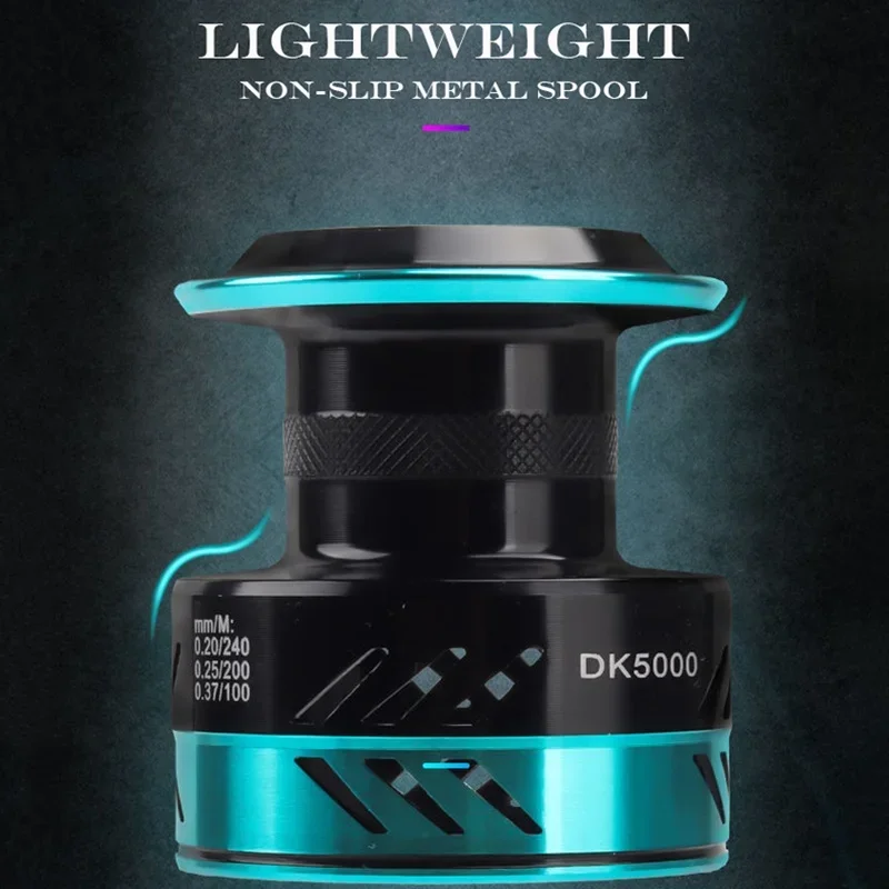 سلسلة GLS خفيفة 1000 ~ 7000، نسبة تروس 5.2:1، سحب أقصى 15 كجم، بكرة معدنية CNC، بكرة صيد دوارة، للمياه العذبة والمياه المالحة #4