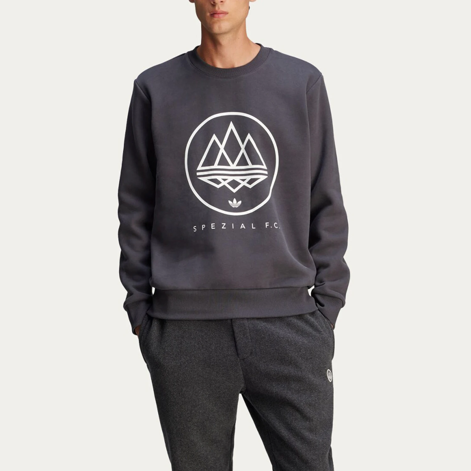 

Мужская трикотажная кофта Adidas Originals Trefoil с круглым вырезом, свободного кроя, спортивная, с длинными рукавами JE6091