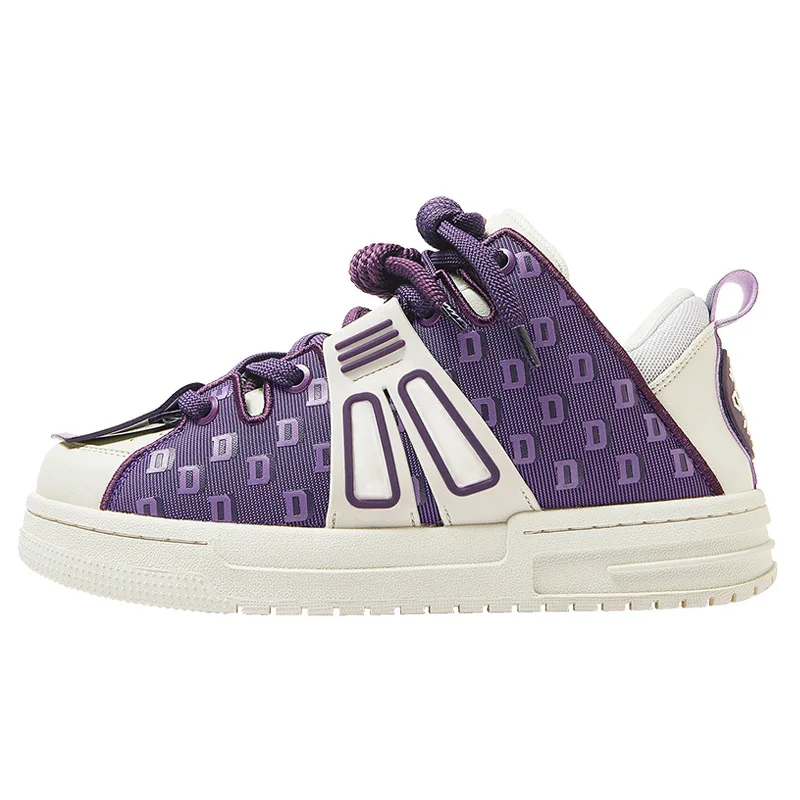 

Men's Board Shoes 2025 Spring and Autumn Trendy Shoes Double Lace Street Purple Board Shoes Men's Shoes Bread Shoes