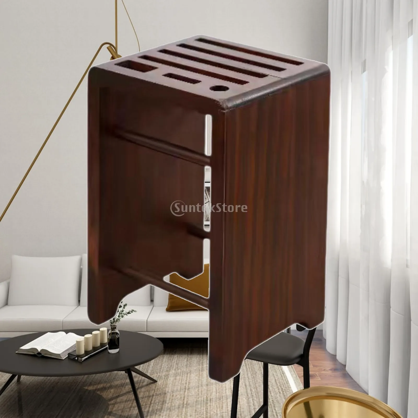 Multi Slot Wooden Knife Organizer Block Knife Stand Rack for Home Kitchen Storage Utensil Drying Display