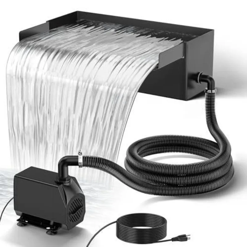 Stainless Steel Waterfall Outlet Pond Filter, Water Circulation Purifier for Koi Fish Pool Water Cleaning System