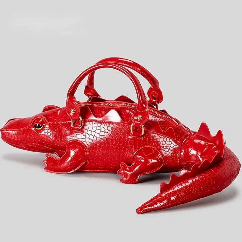 

New Style Creative American Style Spicy Girl Crocodile Bag for Women Quirky Irregular Handbag Crossbody Bag