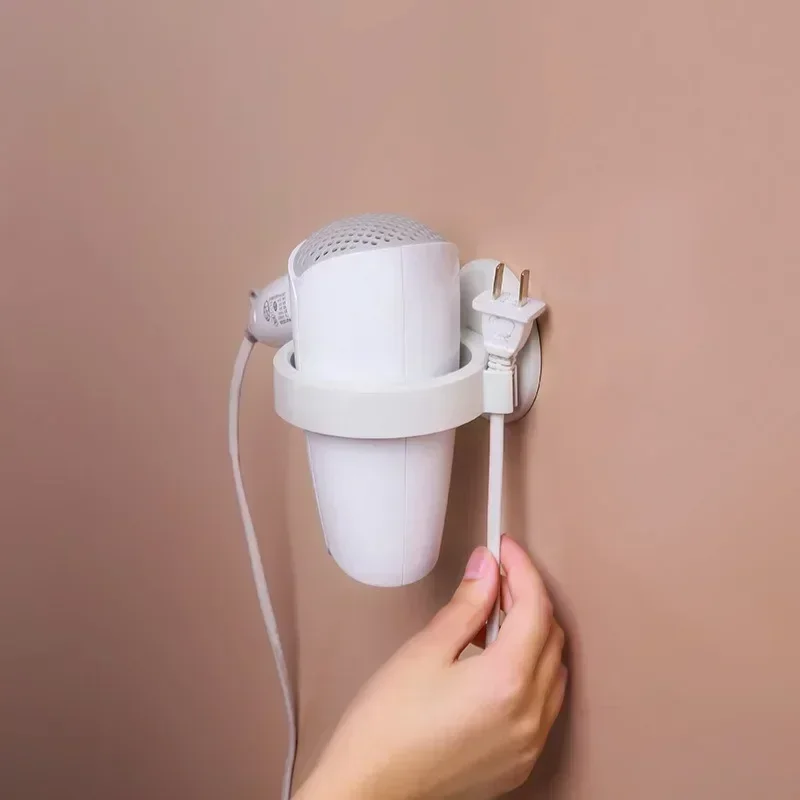 حامل مكواة فرد الشعر، رف مثبت على الحائط مع غراء خلفي قوي للحمام بدون سلك حفر، لاصق قوي