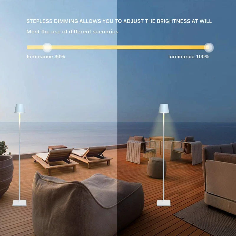 Imagem -05 - Alumínio Recarregável Portátil Floor Lamp Cordless Luz Impermeável Energy Saving Usb Sala de Estar Ip54